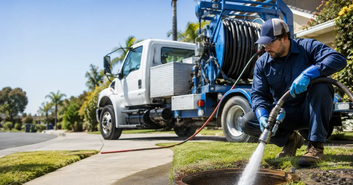 Hydro jet sewer cleaning California Hot Springs