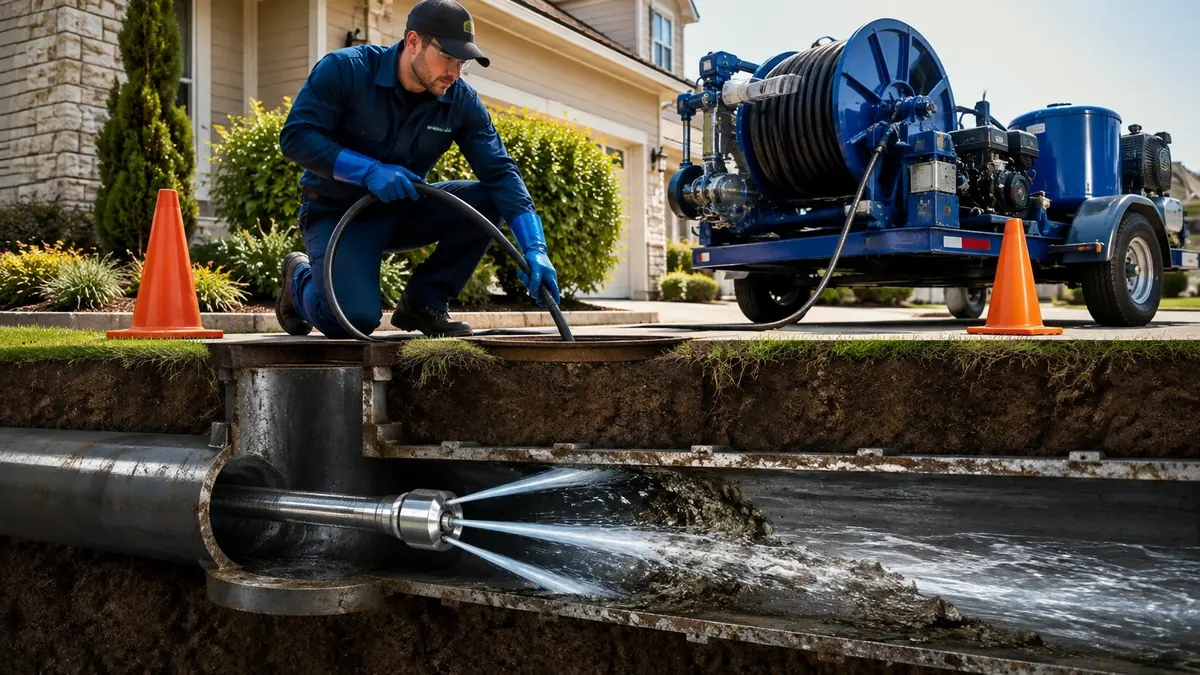 Main Sewer Line Hydro Jet Cleaning in California Hot Springs