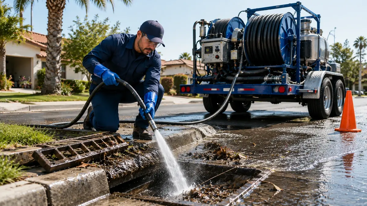 Storm Drain Hydro Jet Cleaning in California Hot Springs