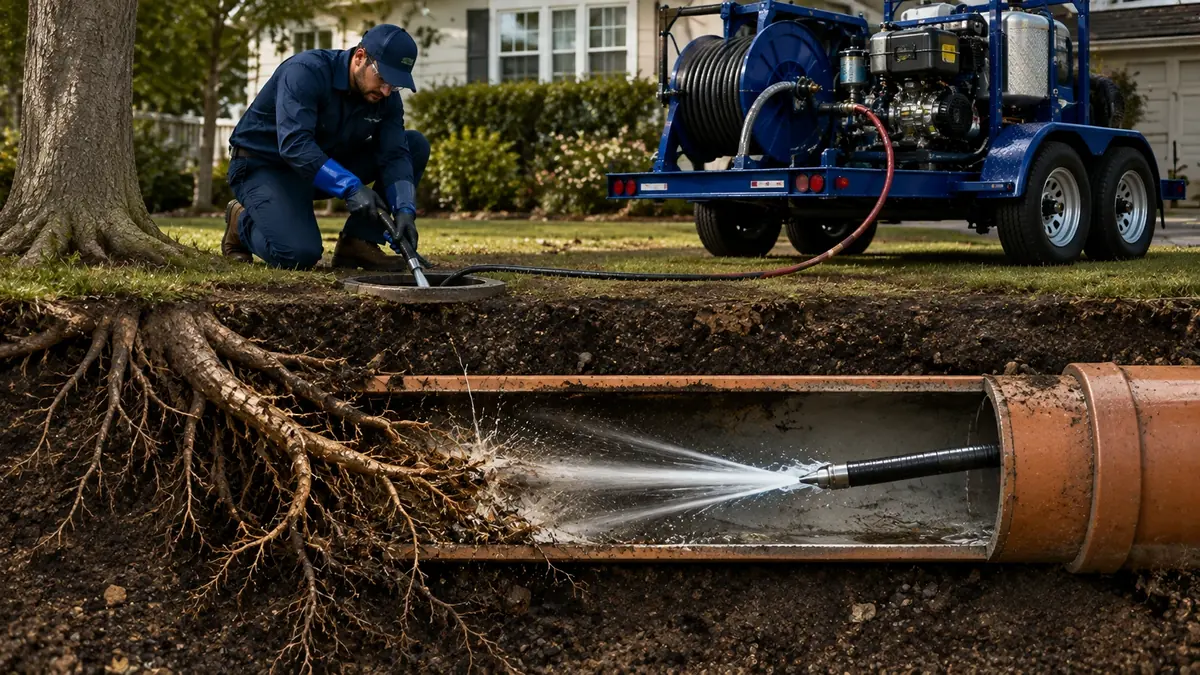 Tree Root Removal with Hydro Jetting in California Hot Springs